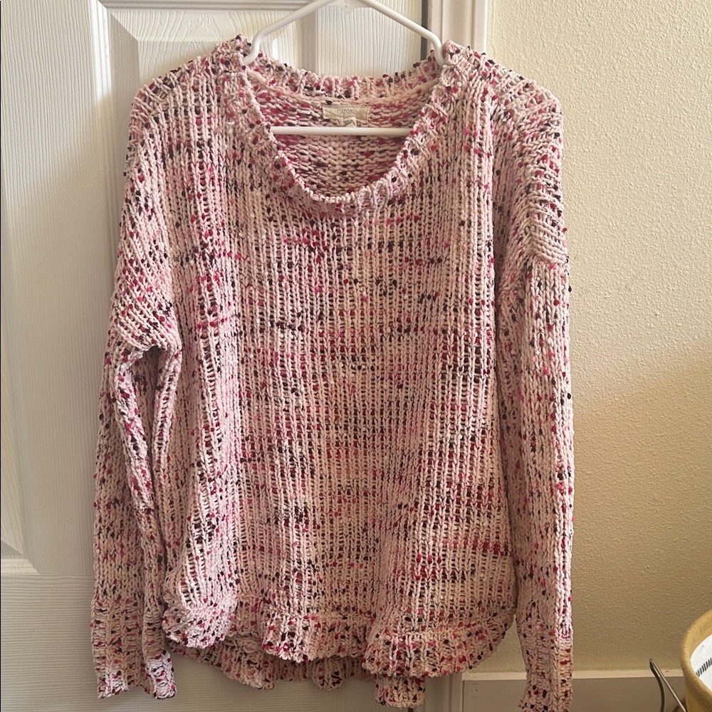 Pink and Red Knit Sweater